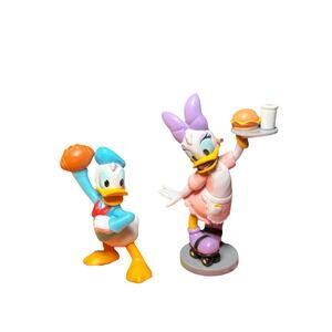 Vintage Disney PVC Figurine Cake Topper Lot of 2: Donald & Daisy Duck